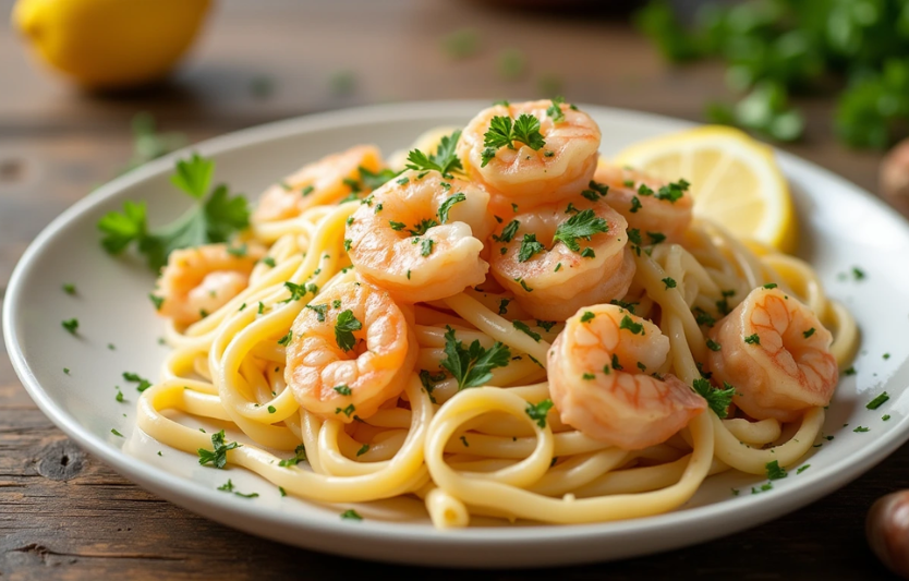Паста з креветками у вершково-часниковому соусі ресторанний смак вдома