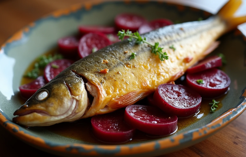 Запечена скумбрія з буряком смачно, корисно та просто