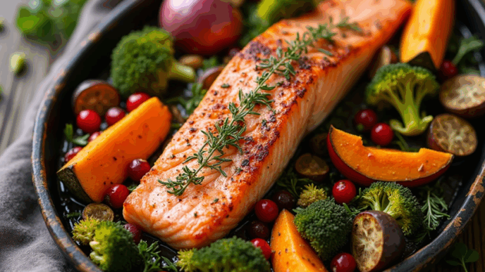 Запечений лосось з овочами легка вечеря з ресторанним смаком