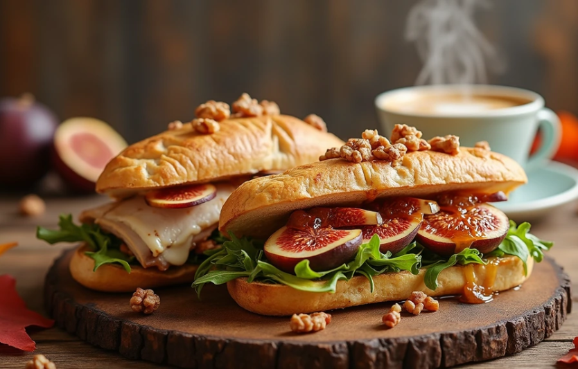 Осіння паніні з інжиром і брі (версії з індичкою та вег)